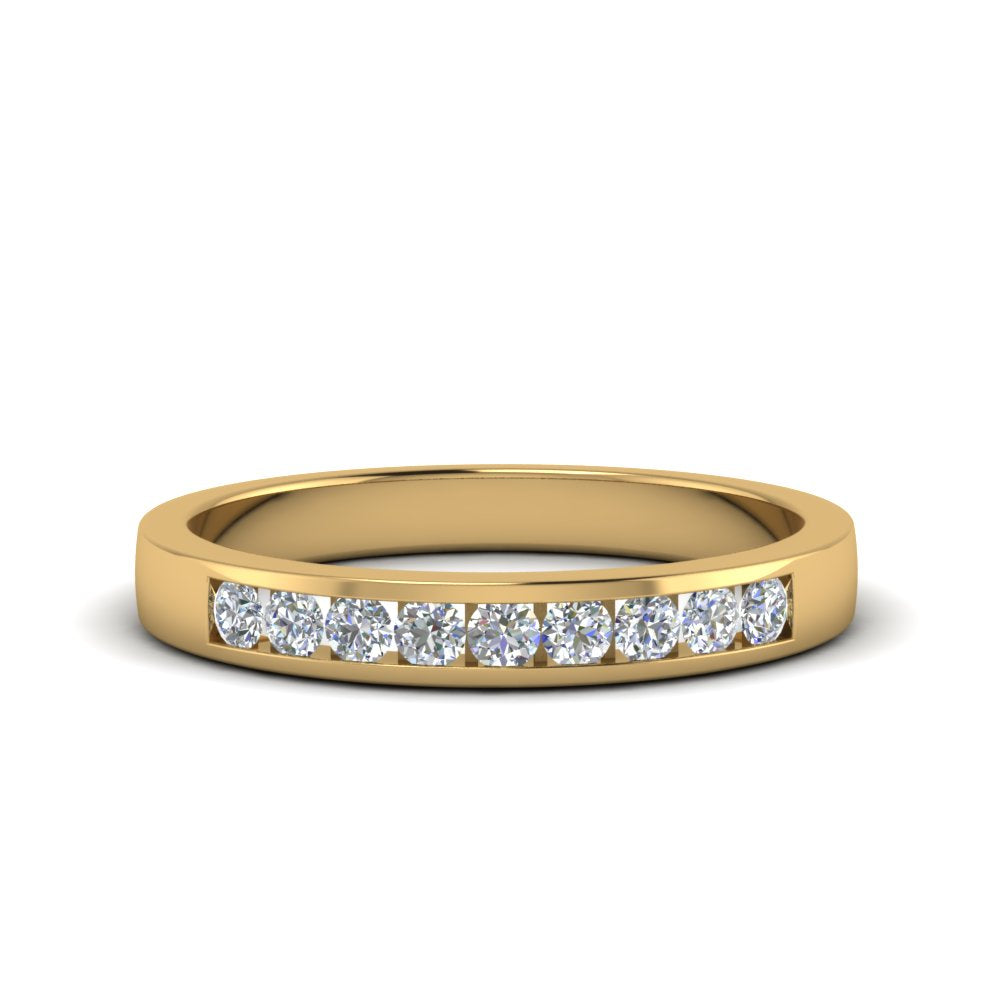 Channel 9 Stone Mens Wedding Ring