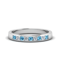 Channel 9 Stone Mens Wedding Ring