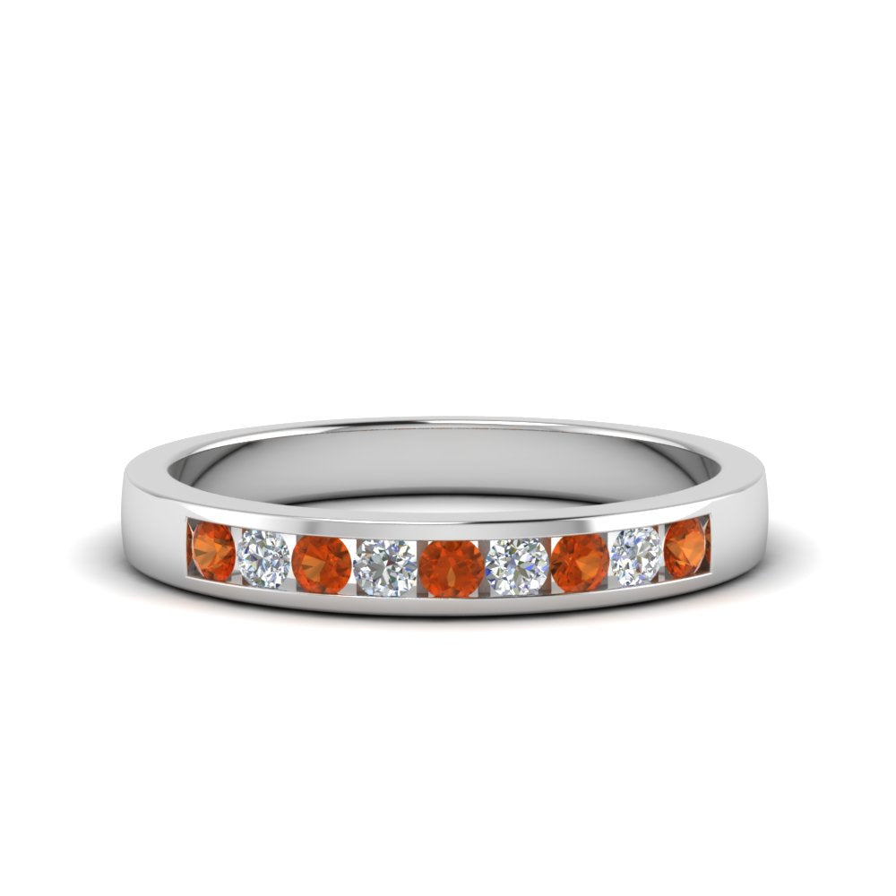 Channel 9 Stone Mens Wedding Ring