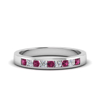 Channel 9 Stone Mens Wedding Ring