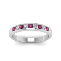 Channel 9 Stone Mens Wedding Ring
