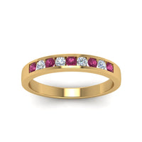 Channel 9 Stone Mens Wedding Ring