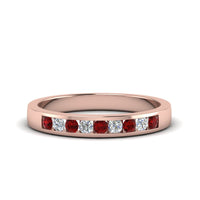 Channel 9 Stone Mens Wedding Ring