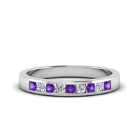 Channel 9 Stone Mens Wedding Ring