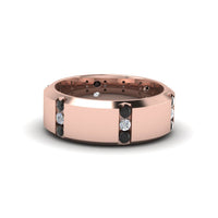 Channel Set 3 Stone Mens Anniversary Ring