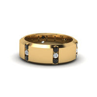 Channel Set 3 Stone Mens Anniversary Ring