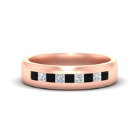 Mens Channel Set Square Wedding Ring
