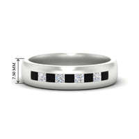 Mens Channel Set Square Wedding Ring