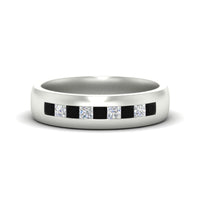 Mens Channel Set Square Wedding Ring