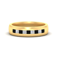 Mens Channel Set Square Wedding Ring