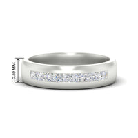 Mens Channel Set Square Wedding Ring