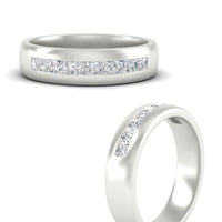 Mens Channel Set Square Wedding Ring