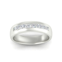 Mens Channel Set Square Wedding Ring