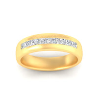 Mens Channel Set Square Wedding Ring