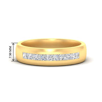 Mens Channel Set Square Wedding Ring