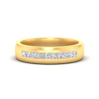 Mens Channel Set Square Wedding Ring