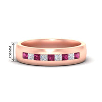 Mens Channel Set Square Wedding Ring