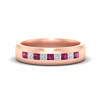 Mens Channel Set Square Wedding Ring