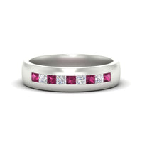 Mens Channel Set Square Wedding Ring