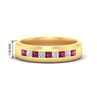 Mens Channel Set Square Wedding Ring