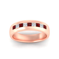 Mens Channel Set Square Wedding Ring