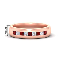 Mens Channel Set Square Wedding Ring