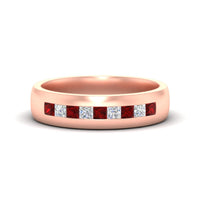 Mens Channel Set Square Wedding Ring