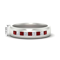Mens Channel Set Square Wedding Ring