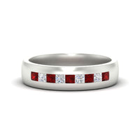 Mens Channel Set Square Wedding Ring