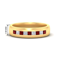Mens Channel Set Square Wedding Ring