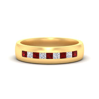 Mens Channel Set Square Wedding Ring