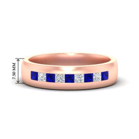 Mens Channel Set Square Wedding Ring