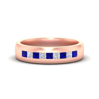 Mens Channel Set Square Wedding Ring