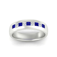 Mens Channel Set Square Wedding Ring