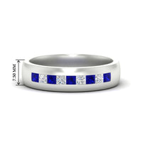 Mens Channel Set Square Wedding Ring