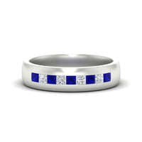Mens Channel Set Square Wedding Ring