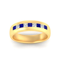 Mens Channel Set Square Wedding Ring