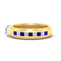 Mens Channel Set Square Wedding Ring