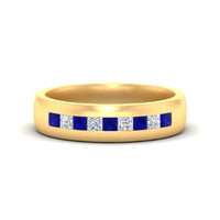 Mens Channel Set Square Wedding Ring