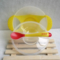 Children's Tableware Baby Learning Dishes With Suction Cup Assist Food Bowl Temperature Sensing Spoon Baby Feeding Bowl