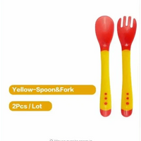 Children's Tableware Baby Learning Dishes With Suction Cup Assist Food Bowl Temperature Sensing Spoon Baby Feeding Bowl