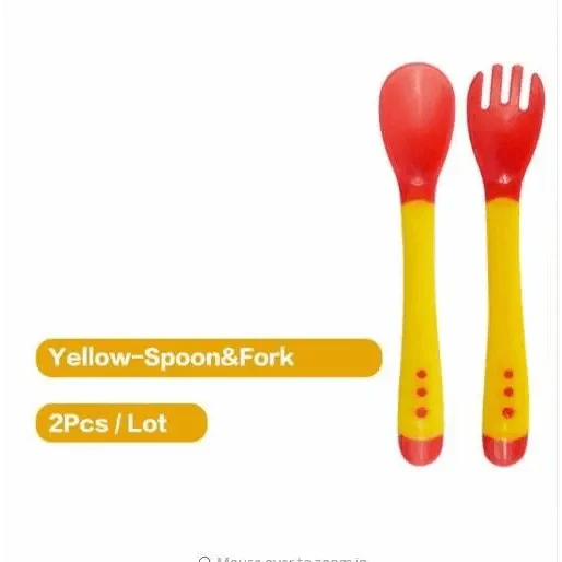 Children's Tableware Baby Learning Dishes With Suction Cup Assist Food Bowl Temperature Sensing Spoon Baby Feeding Bowl