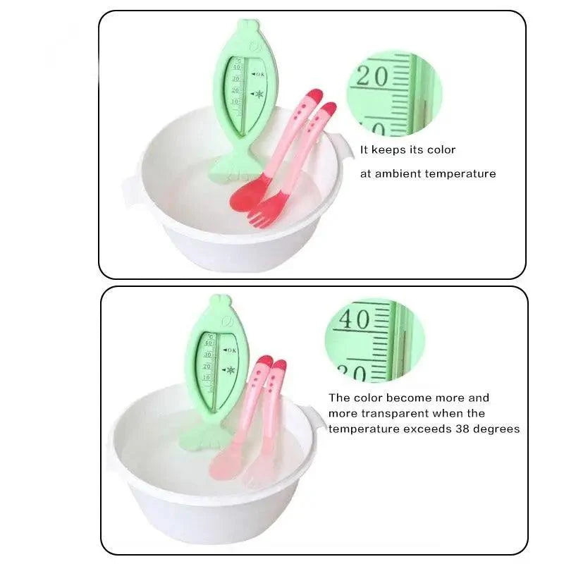 Children's Tableware Baby Learning Dishes With Suction Cup Assist Food Bowl Temperature Sensing Spoon Baby Feeding Bowl