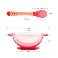 Children's Tableware Baby Learning Dishes With Suction Cup Assist Food Bowl Temperature Sensing Spoon Baby Feeding Bowl