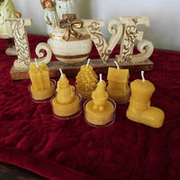 Christmas Beeswax Tealight Candle Set of 6 - BIG FRENCHIES