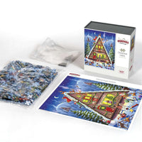 Christmas Cabin 500 Piece Jigsaw Puzzle | Boardwalk Puzzles - BIG FRENCHIES