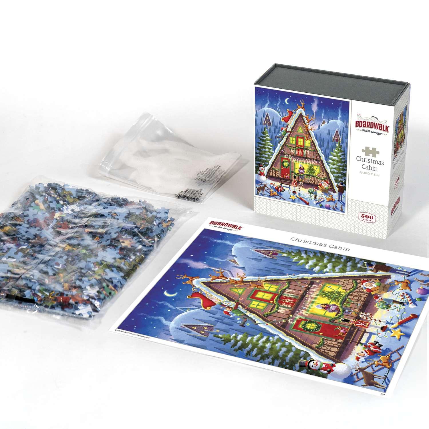 Christmas Cabin 500 Piece Jigsaw Puzzle | Boardwalk Puzzles - BIG FRENCHIES