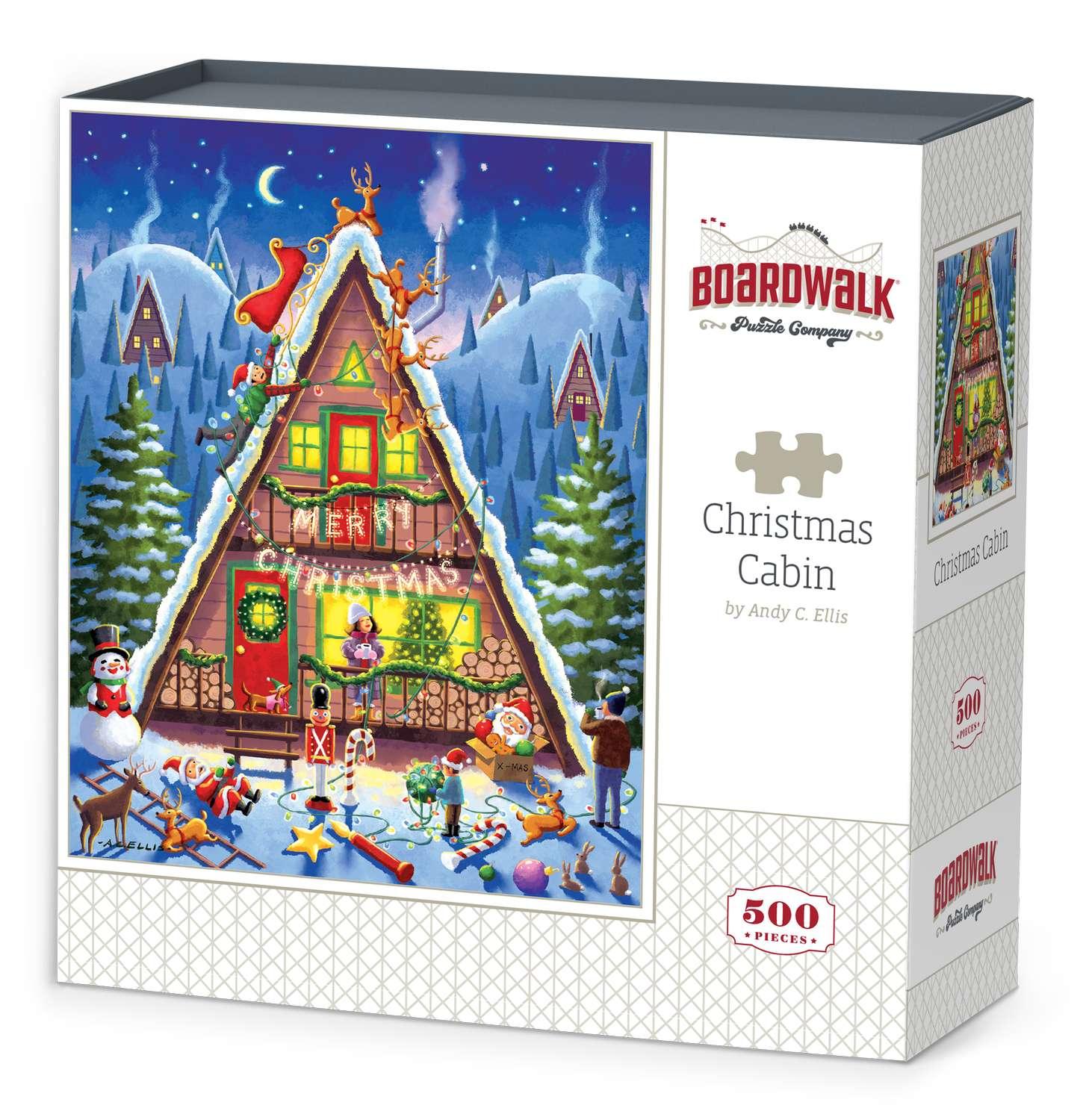 Christmas Cabin 500 Piece Jigsaw Puzzle | Boardwalk Puzzles - BIG FRENCHIES