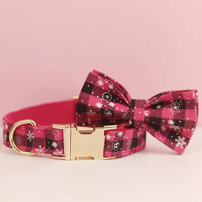 Personalized Christmas Red Star Plaid Classic Set