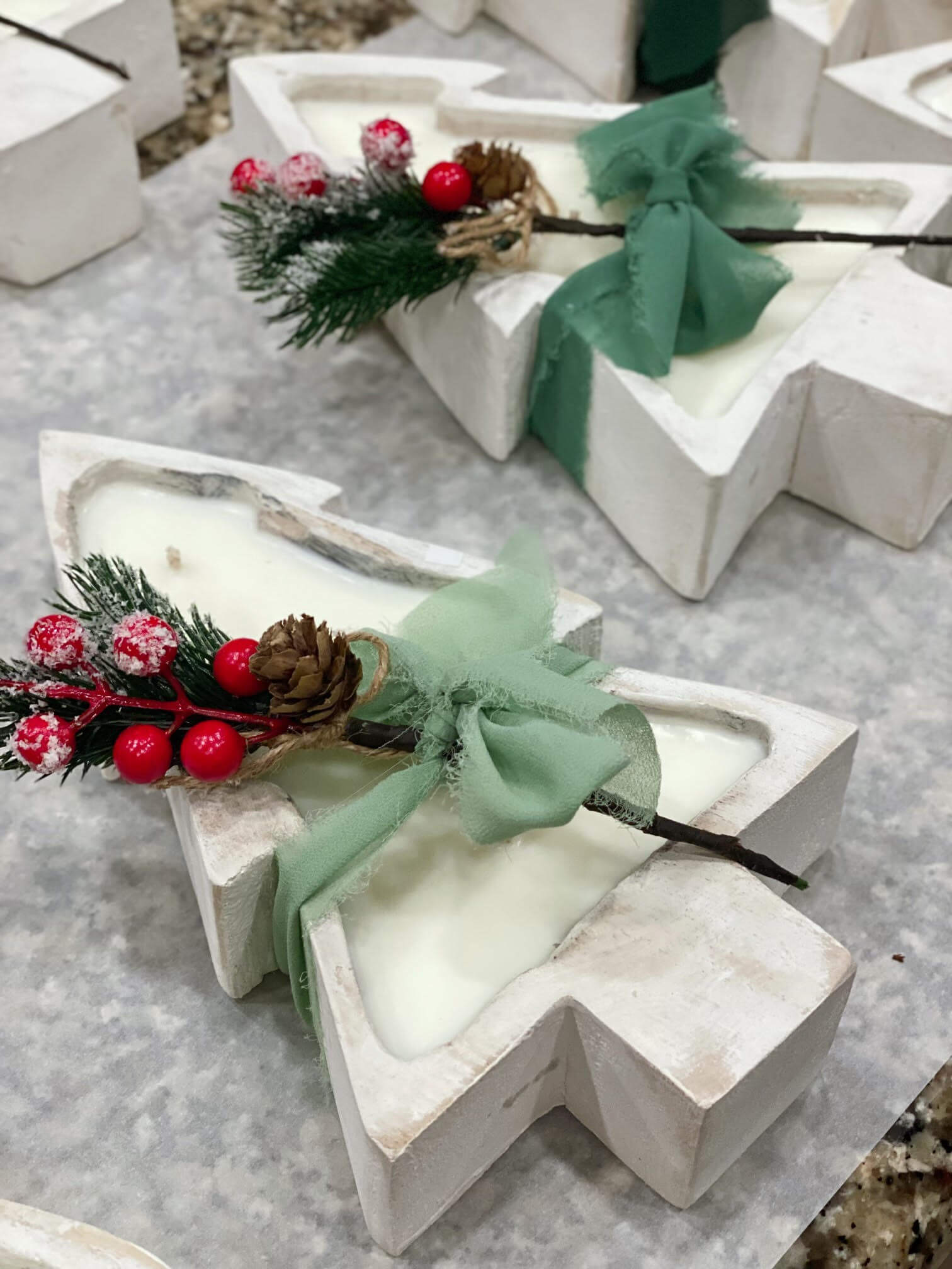 Christmas Tree Candle | Wood Bowl